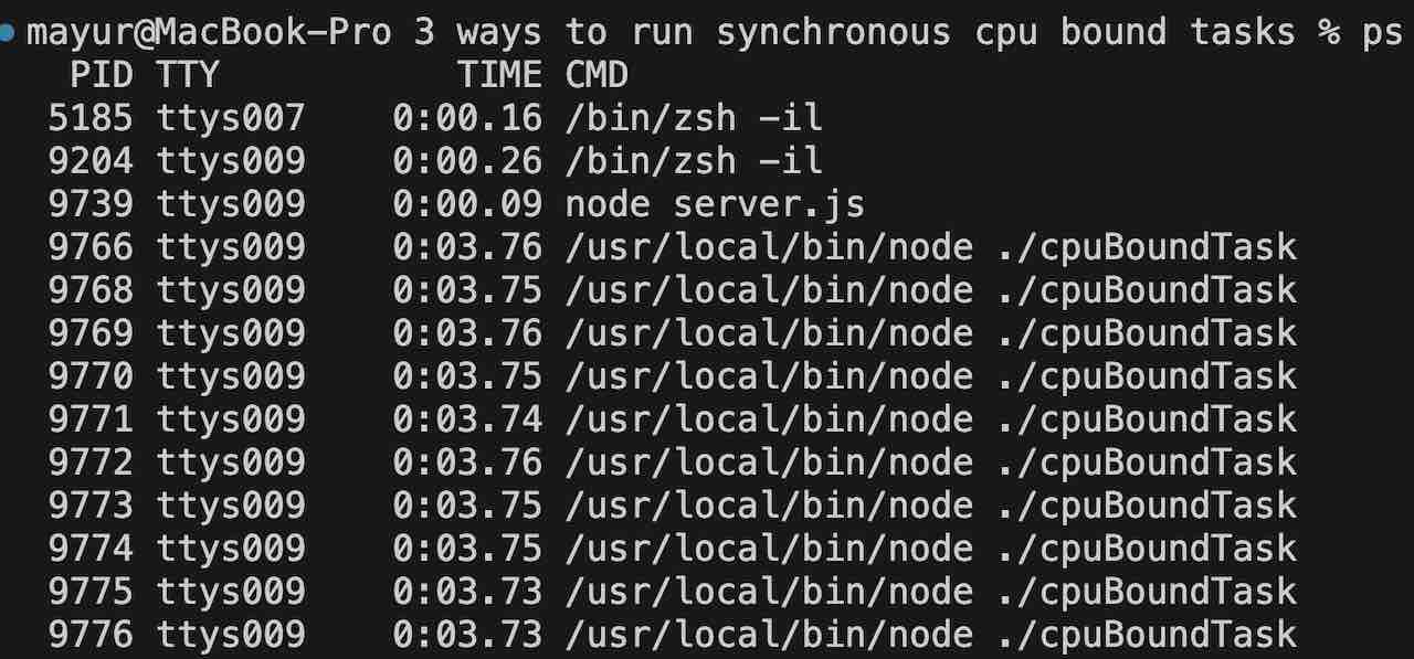 10 processes running